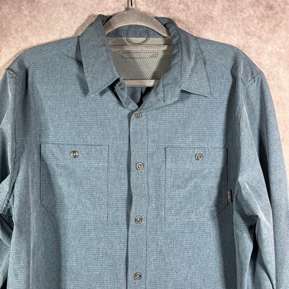 Eddie‎ Bauer Shirt Mens Large Blue Long Sleeve Button Up Casual Outdoor Pockets - Picture 2 of 8
